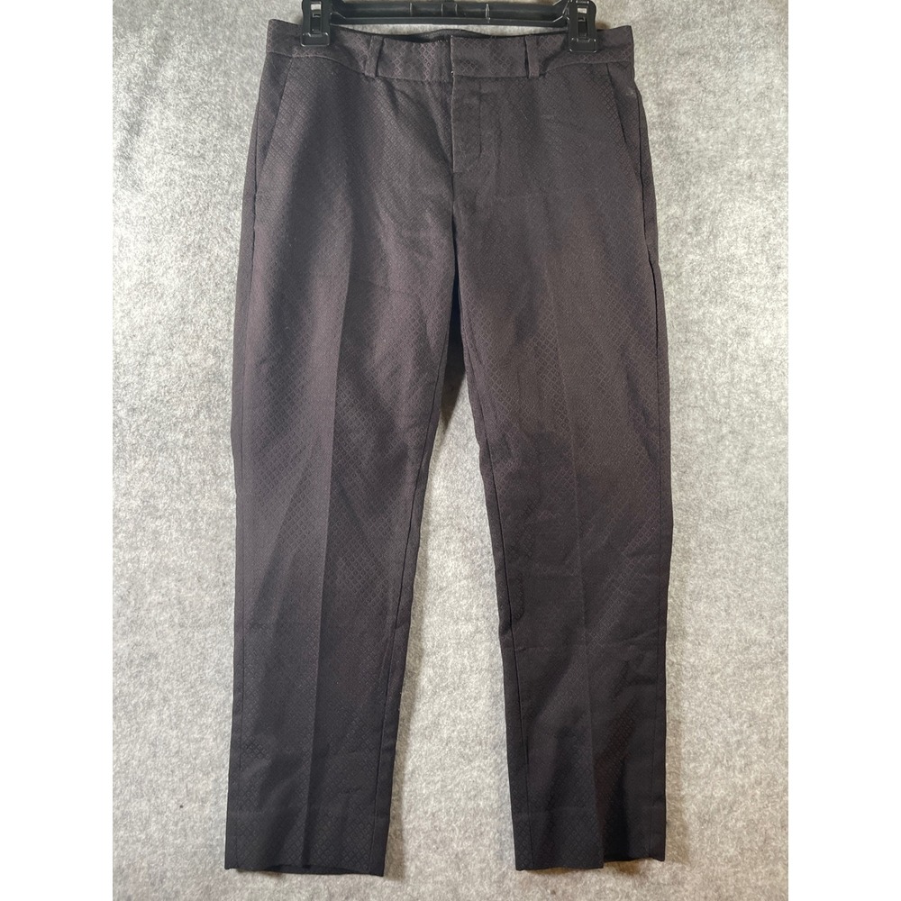 Banana Republic Hampton Fit Petite 2 Dress Pants Dark Plum Diamond Texture - Picture 4 of 7